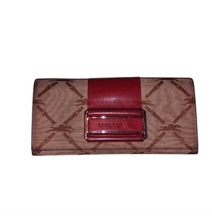 Vintage Longchamp Long Canvas & Leather Wallet
